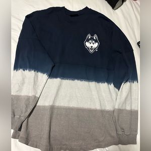 UConn Huskies Women's Ombré Long-sleeve dip-dyed spirit jersey